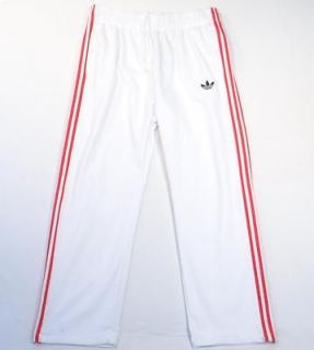 Adidas Originals Trefoil Logo White & Red Sweatpants Mens NWT