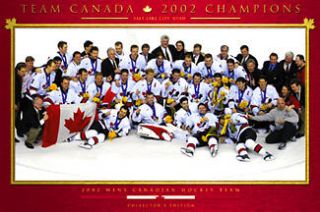 TEAM CANADA GOLD 2002 Poster NHL Hockey Al MacInnis Olympics NEW