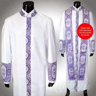 Clergy Robe Cadillac 60 White Lavender Cassock Royalty Cross
