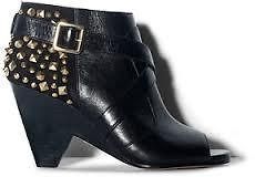 VINCE CAMUTO PADARA LEATHER BOOTIE WITH GOLD DETAIL STUDS