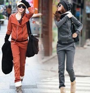 New South Koreas 1 set Large Womens Thick Velvet Long Sleeve Coat