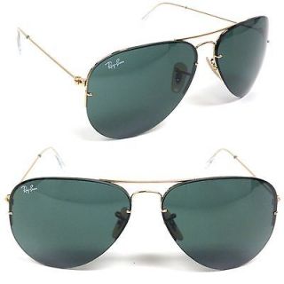 Ray Ban RB 3460 001/71 Gold Aviator Flip Out Polarized Sunglasses Size