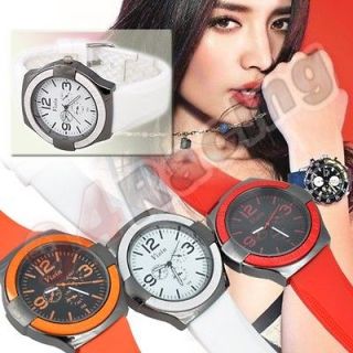 Face Rubber Band Jumbo Big Number Watch for Man/Woman 3 Color 158