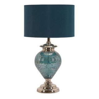 Casa Cortes Handcrafted Artisan Metal Mosaic Blue Table Lamps