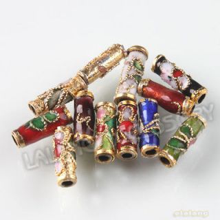 50x 110764 Wholesale Price Cloisonne Straight Tube Beads Fit Bracelets