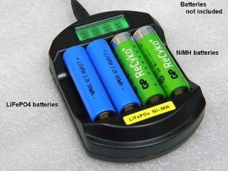 channel Charger for LiFePO4 and NiMH AA/AAA batteries LCD 12V/5V