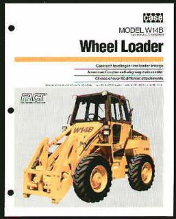 Case Model W14B Wheel Loader Specs Brochure Tractor with FACT SYSTEM