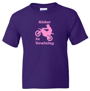 Motorcycle RIDER IN TRAINING Kids Youth T Shirt XS S M Purple Color