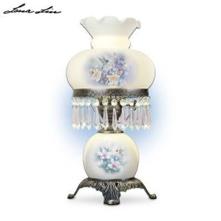Frosted Glass Hurricane Lamp With Metal Alloy Rim And Filigree Design