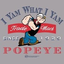 Popeye Cartoon I Yam What I Yam Since 1929 Licensed Tee Shirt Adult