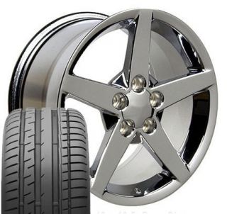 17x9 5 18x10 5 C6 Chrome Wheels Rims Tires Fit Camaro