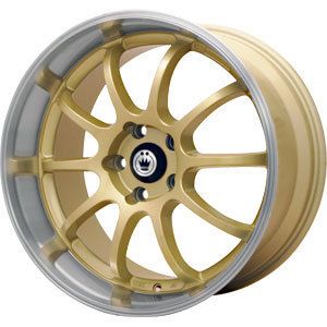 New 15x7 4x100 Konig Lightning Gold Wheels Rims
