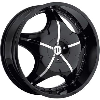 22 inch 22x8 5 Helo HE846 Black Wheels Rims 5x115 40