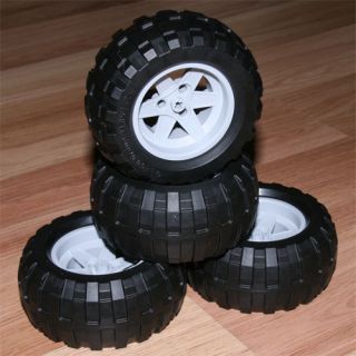 Lego Technic Large Wheels Tyres Tires Set of 4 Big Massive 94 8x44mm