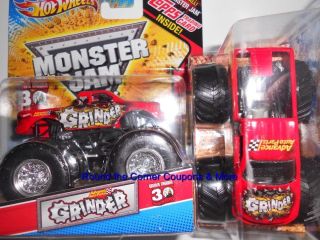 2012 Hot Wheels Monster Jam Grinder Trading Card 1 64 Grinder Truck
