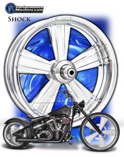 Performance Machine Shock Chrome Motorcycle Wheels Harley Streetglide