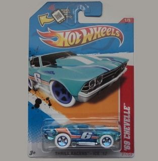 2012 Hot Wheels Thrill Racers Ice 69 Chevelle 1 5 Blue 211 247 New
