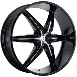 24 inch Helo HE866 Black Wheels Rims 6x132 35