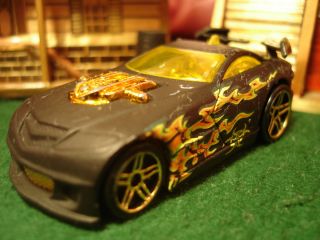Hot Wheels Car Mercy Breaker with Flames Gold Interior