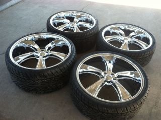 22 Chrome Rims Tires 5x115 Charger Magnum Chrysler 300 rwd VN805