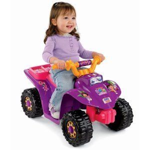 Power Wheels Dora Explorer Lil Quad ATV Battery Recharge Kids Girls