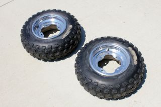 polished front tires aluminum wheels rim Yamaha Banshee YFZ450 RAPTOR