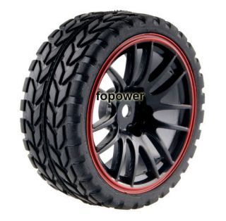 4pcs RC Flat Racing Tires Tyre Wheel Rim Fit HSP HPI 1 10 On Road Car