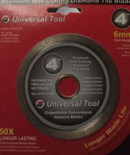 Universal Tool 4 Continuous Rim Diamond Wet Cutting Tile Saw Blade