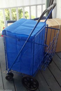 Shopping Folding Cart Front Swivelwheels Double Basket