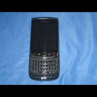 At T Blackberry Torch 9800 Black Rim Cell Phone PDA Good