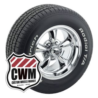 15x8 Chrome Wheels Rims BFG Radial T A Tires 235 60R15 for Ford