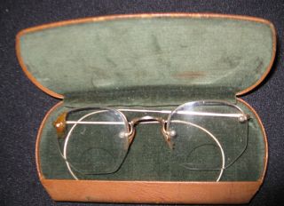Vintage 1 10 12K GF Gold Filled Wire Rim Glasses Antique Frame