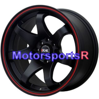 Black Red Stripe Concave Rims Wheels Stance 4x114 3 4x100 4x4 5
