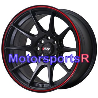  527 Black Red Stripe Concave Rims Wheels 4x100 90 00 05 Mazda Miata