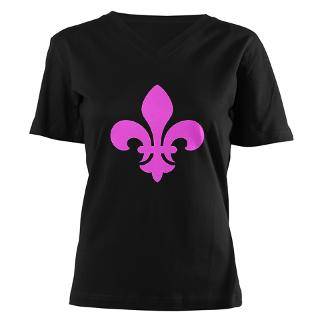 Pink Fleur de Lys on T shirts, tops and a range of gift items