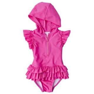 Circo Infant Toddler Girls Rashguard w/ Attached Swim Bottoms   Pink 4T