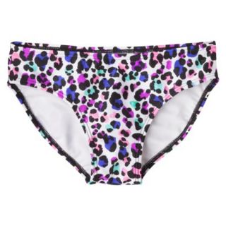 Xhilaration Girls Leopard Print Hipster Bikini Bottom   White XS