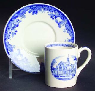 Wedgwood Harvard University Blue Flat Demitasse Cup & Saucer, Fine China Dinnerw
