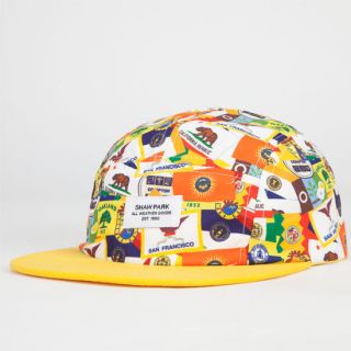Cali City Flags Mens 5 Panel Hat White/Yellow One Size For Men 2337329
