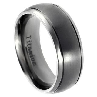 Daxx Mens Titanium Brushed Center Grooved Edge Band (8 mm)   11