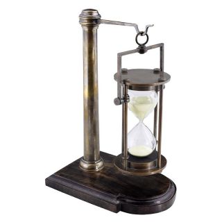 Authentic Models 10H in. Bronzed 30 Minute Hourglass On Stand   HG008