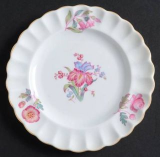 Spode Iris Bread & Butter Plate, Fine China Dinnerware   Chelsea Shape, Pink/Blu