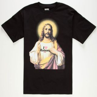 Jesus Loves Haters Mens T Shirt Black In Sizes Large, X Large, Small, Mediu