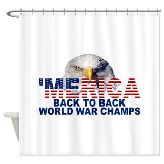 CafePress MERICA US FLAG WORLD WAR CHAMPS Shower Curtain Free Shipping! Use code FREECART at Checkout!
