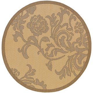 Recife Rose Lattice Natural/ Cocoa Rug (86 Round) (NaturalSecondary colors: CocoaPattern: FloralTip: We recommend the use of a non skid pad to keep the rug in place on smooth surfaces.All rug sizes are approximate. Due to the difference of monitor colors,