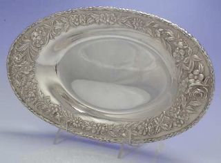 Kirk Stieff Repousse Partial Chased Bread Tray   Strlg,Hollo,Floralpartialchase 