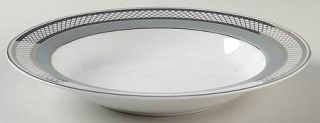 Ralph Lauren Silk Ribbon Slate Rim Soup Bowl, Fine China Dinnerware   Slate Band