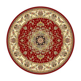 Lyndhurst Collection Red/ Ivory Oriental Rug (8 Round) (RedPattern: OrientalMeasures 0.375 inch thickTip: We recommend the use of a non skid pad to keep the rug in place on smooth surfaces.All rug sizes are approximate. Due to the difference of monitor co