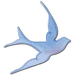 Sizzix Sizzlits Singles Die : Bird Swallow Patch Embellishment (BlueDie cut measures: 2.25 inches x 1.75 inchesThese dies are compatible with the BIGkick and Big Shot machines as well as the original Sizzix Machine and the Sidekick Machine (machines sold 