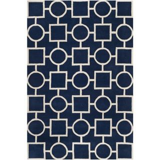 Safavieh Handmade Moroccan Chatham Dark Blue/ Ivory Wool Rug (8 X 10)